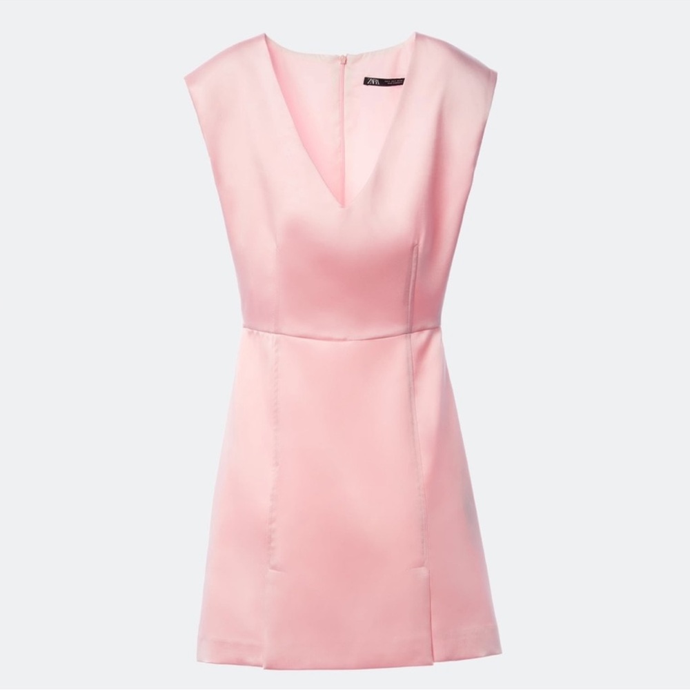 Zara Pink Satin Dress